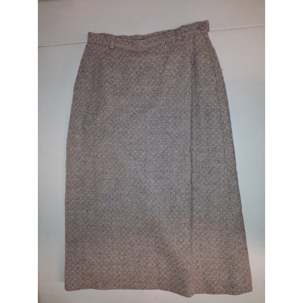 Pendleton Vintage Wool Tweed Pencil Skirt Purple Multi Color Made in USA Size 8